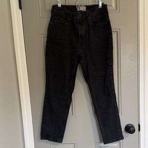 Everlane Washed Black Cheeky Jean - Button Front Detail